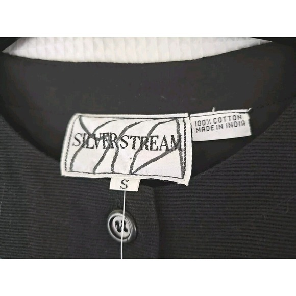 Silver Stream~Woman Size S~2pc. Set Blue Top/Blazer Black Embroidered Cotton NWT - Picture 5 of 9
